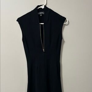 Black Sleeveless Zip-Up Dress